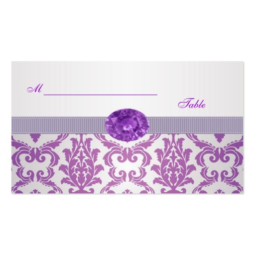Purple Damask, amethyst picture Wedding Place card Business Card Templates