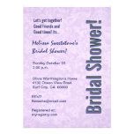Purple Damask and Faux Bow Bridal Shower Invites