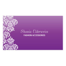 Purple Damask Business Card