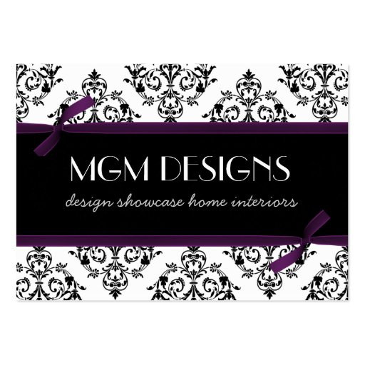 purple damask Business Cards