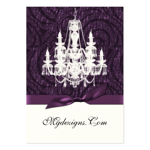 purple damask chandelier Chic Business Cards