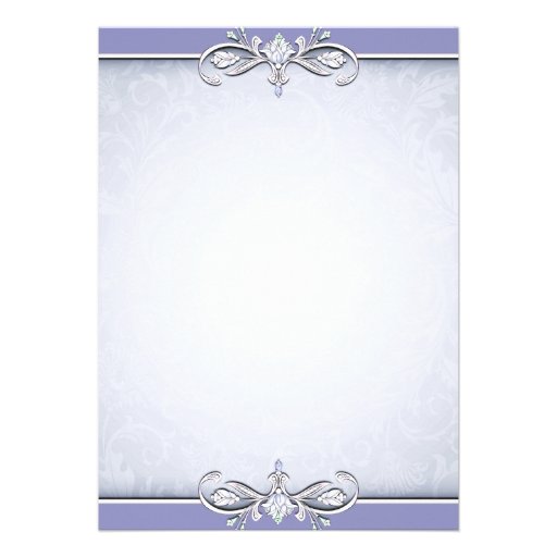 Purple Damask Cross First Communion Invitation