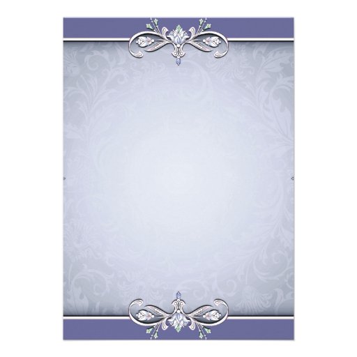 Purple Damask Cross First Communion Invitation