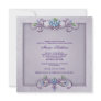 Purple Damask Cross Girls First Communion Custom Invitations