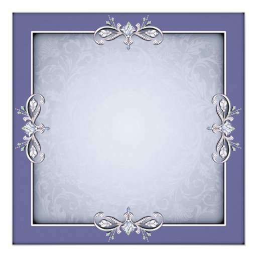 Purple Damask Cross Girls First Communion Custom Announcements