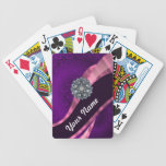 Purple damask & crystal playing cards
