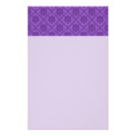 Purple Damask Custom Stationery