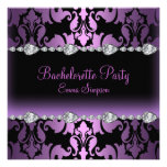 Purple Damask & Diamond Bachelorette Invite