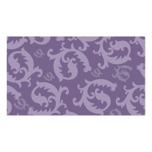 Purple Damask Discount Promotional Punch Card Business Card Templates (back side)