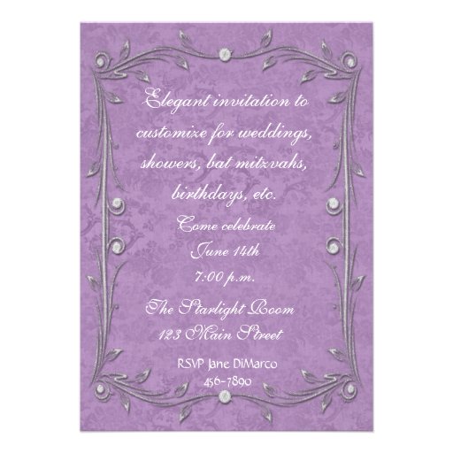 Purple Damask Elegance Invitations