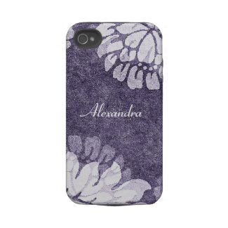 purple damask flowers case iphone 4 tough covers