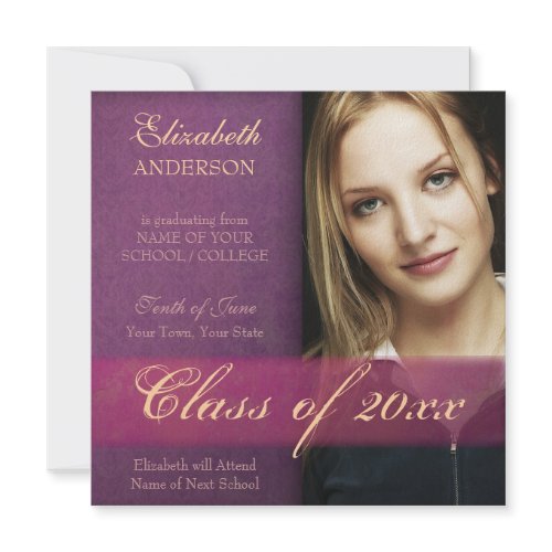 Elegant Damask Grunge Graduation Announcement