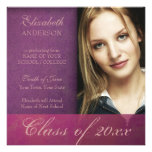 Purple Damask Grunge Graduation Announcement