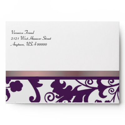 Envelopes on Purple Damask Invitation Envelope 5x7 From Zazzle Com