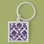 Purple Damask Keychains Purple Damask Keychains