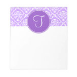 Purple Damask Monogram Notepad