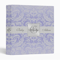 Purple Damask Monogrammed Baby Album Binder