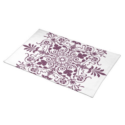 Purple Damask Placemats Purple Damask Place Mats
