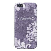 Purple damask paper texture personalized cases for iPhone 5
