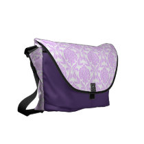 Purple Damask Pattern Commuter Bag