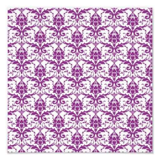 Purple Damask Pattern Photo Print Zazzle