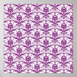 Purple Damask Pattern Poster