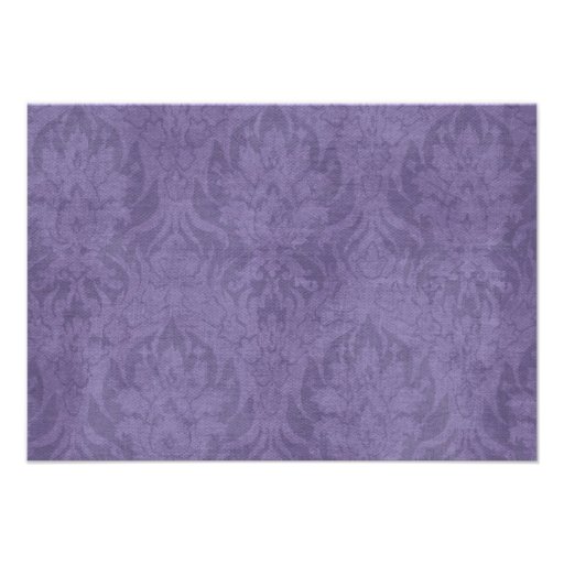 Purple Damask RSVP Announcements