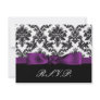 purple damask  rsvp custom invitations