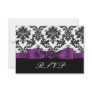 purple damask  rsvp standard 3.5 x 5 personalized announcement