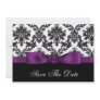 purple damask Save the date Personalized Invites