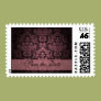 Purple Damask Save the Date Postage Stamp Purple Damask Save the Date Postage Stamp