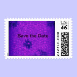 Purple Damask Save the Date Stamp stamps