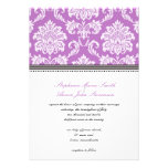 Purple Damask Wedding Invitation
