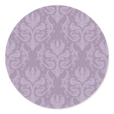 Purple Damask Wedding Stickers sticker