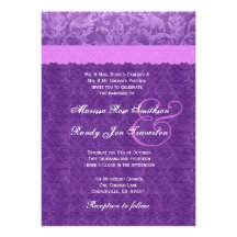 Purple Damask Wedding Template Ver 3 Invites