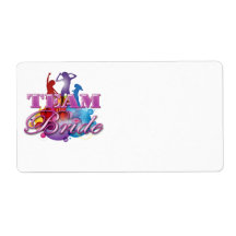 Purple dancing team bride bridesmaids bridal party shipping label
