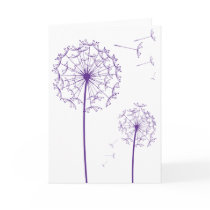 purple dandelion cards