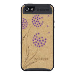 Purple dandelion cork vintage style custom skinit case