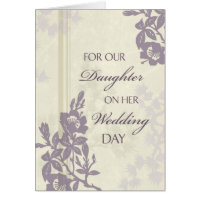 Purple Daughter Wedding Congratulations Card