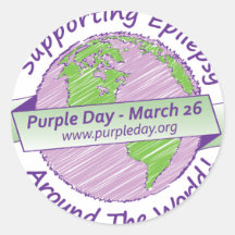 Purple Day for Epilepsy Round Stickers