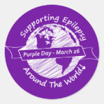 Purple Day ROUND Sticker stickers