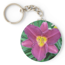 Purple Daylily Keychain