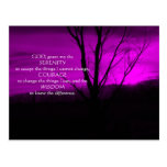 Purple December Night in Pa Serenity Prayer Postca Postcard