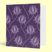 Purple Deco Abstract Tulips Binder binders