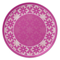 Purple Decorative Floral Tiles Plate plates