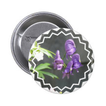 Purple Delphinium Round Button