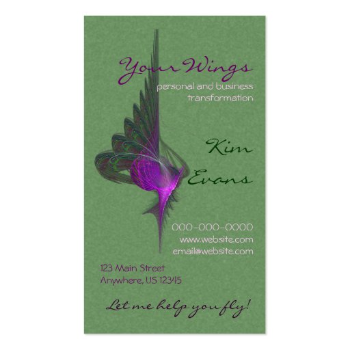 Purple Dervish Abstract Art Business Cards (front side)