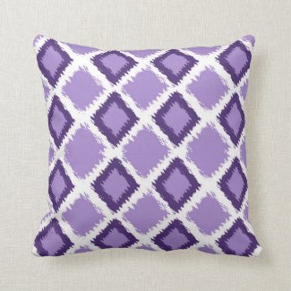 Purple Diamond Ikat Pattern Pillows