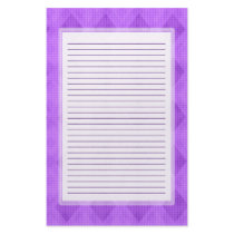 Purple Diamond Lined Stationery by stationerystation Purple Diamond Lined Stationery