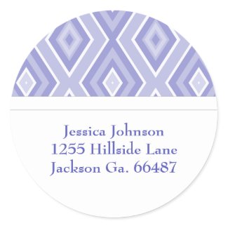 Purple Diamond Print Address Labels sticker